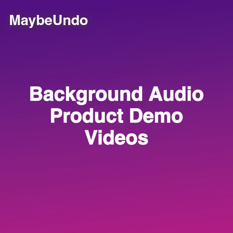 Background audio guide for product demo videos