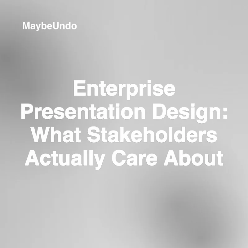 Enterprise presentation dashboard showing stakeholder-focused slides, priorities, and review notes