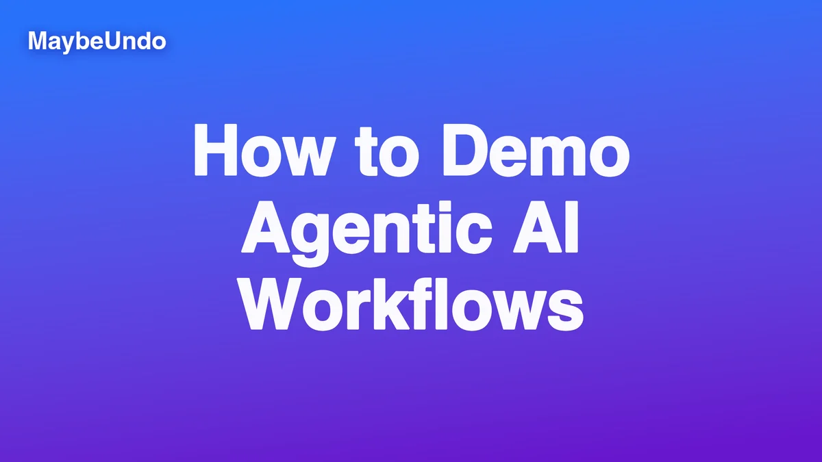 Agentic AI workflow demo showing a goal, trigger, decisions, actions, human review, and outcome