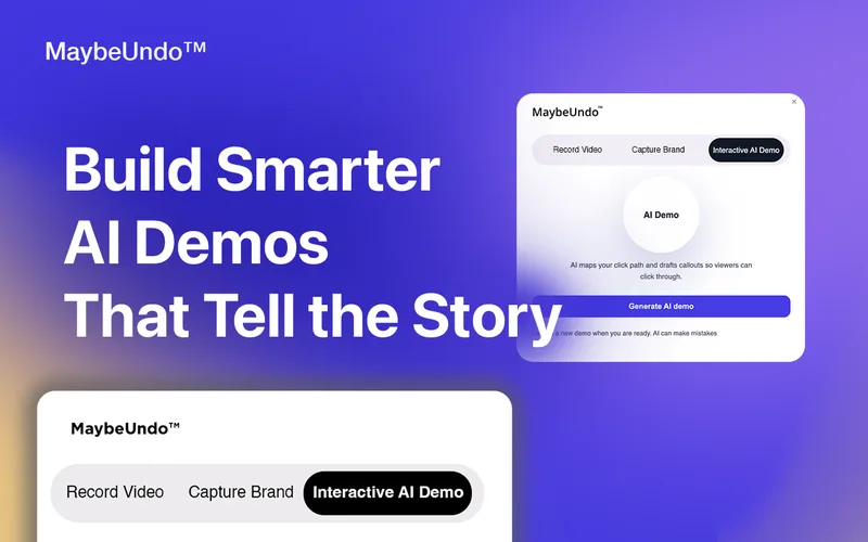MaybeUndo Chrome Extension capturing product screens for an interactive AI demo workflow