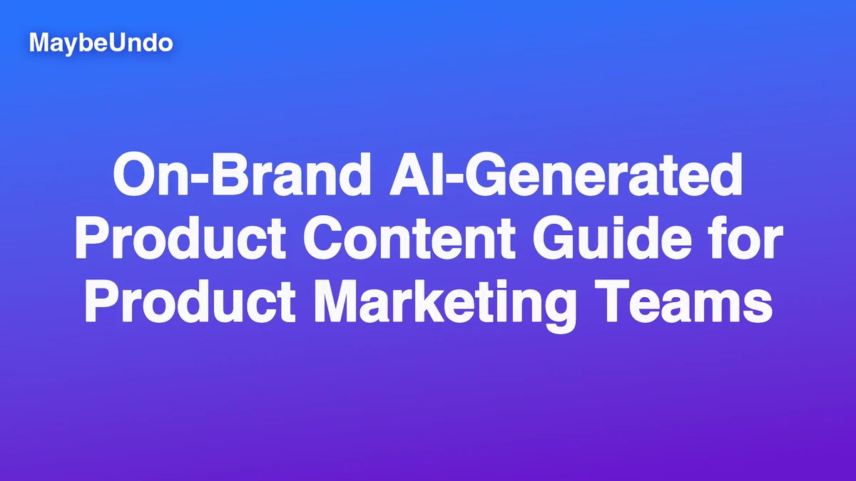 Brand governance workflow for consistent AI-generated demos, videos, and presentations