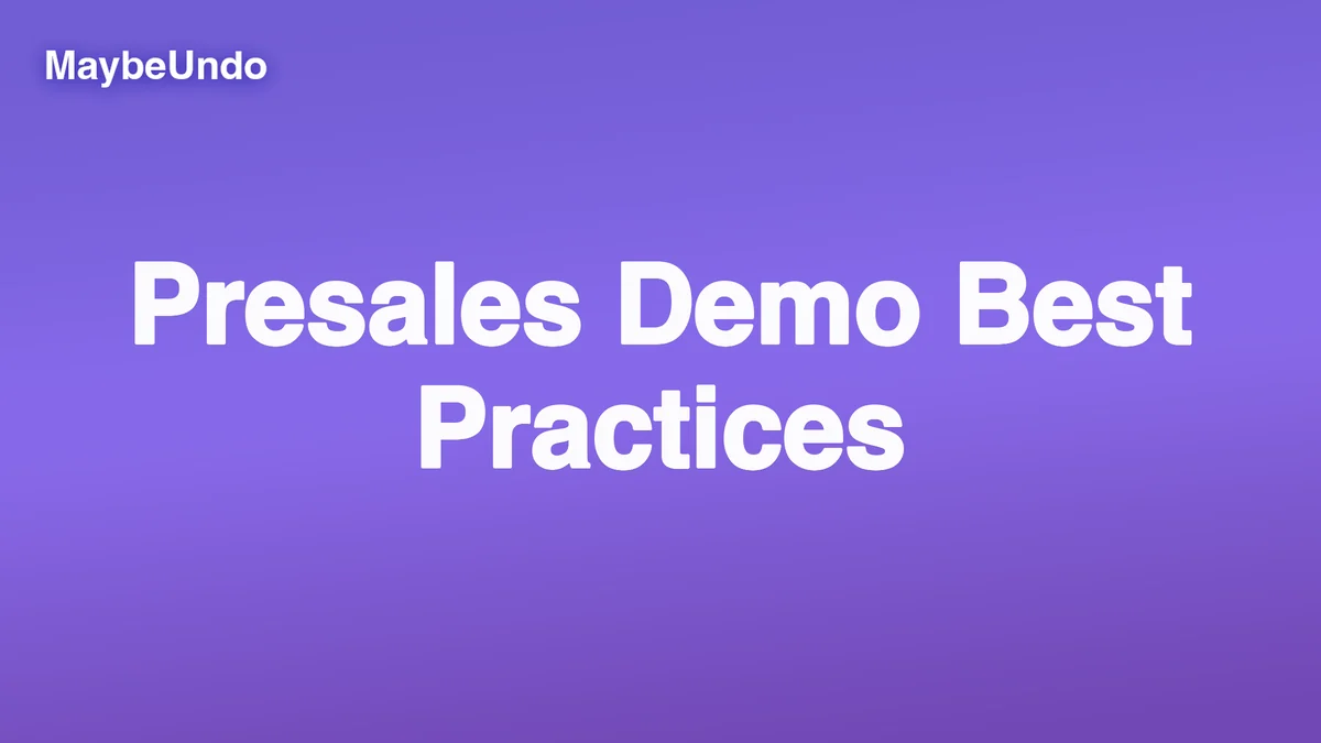 Presales demo planning board showing buyer roles, product workflow, proof points, and follow-up steps