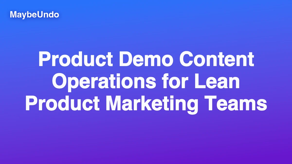Product demo content operations system connecting briefs, reusable assets, review, publishing, analytics, and updates