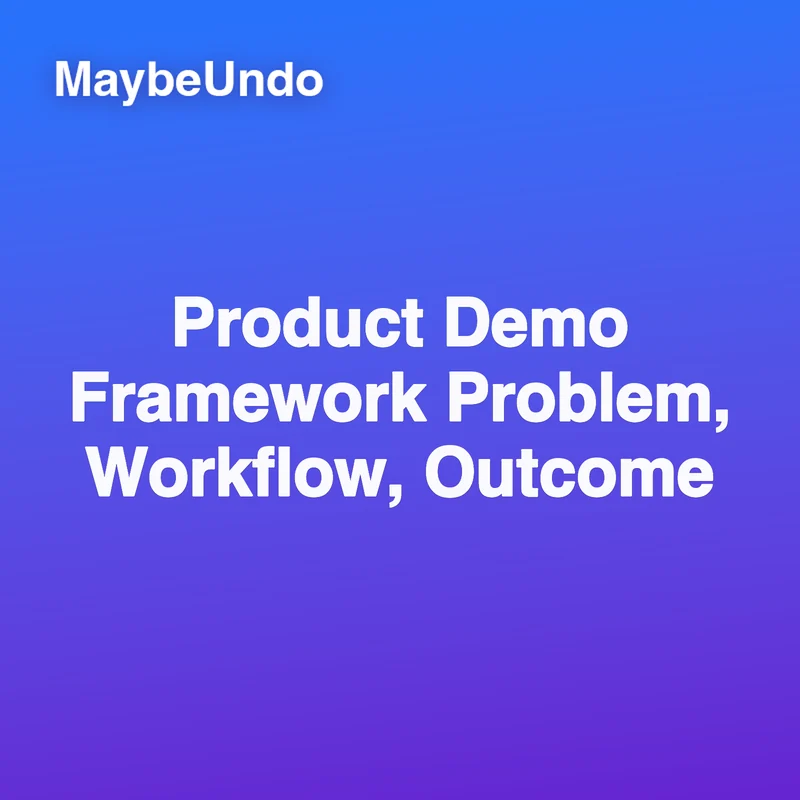 Product Demo Framework: Problem, Workflow, Outcome guide for SaaS product demo teams