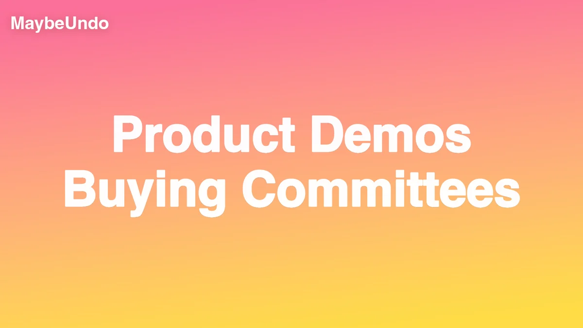 Product demo package shared by an internal champion with a B2B buying committee