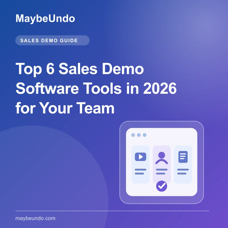 MaybeUndo article card with live, self-guided, and follow-up sales demo workflows