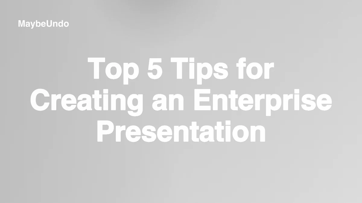 Enterprise presentation planning board with audience goals, proof points, and slide structure