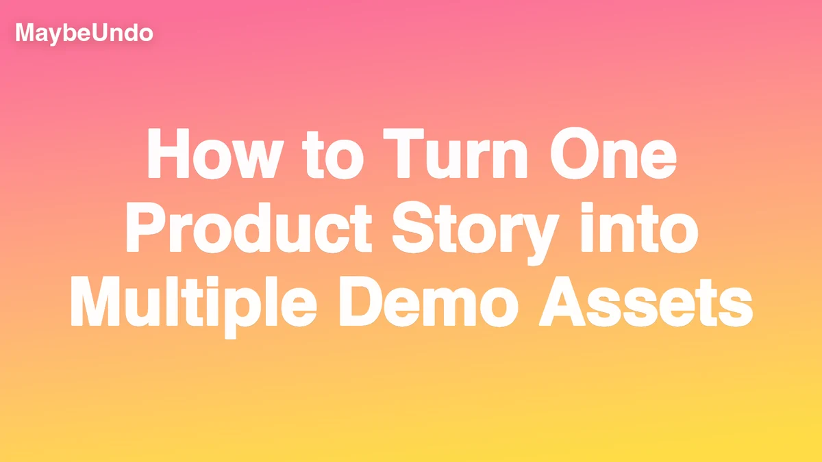 How to Turn One Product Story into Multiple Demo Assets guide for SaaS product demo teams