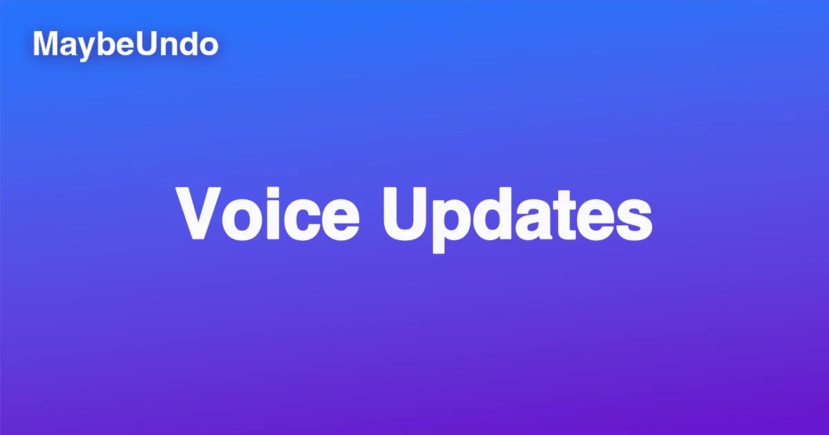 Voice prompts inside the MaybeUndo AI assistant for creating demos, videos, presentations, and briefs